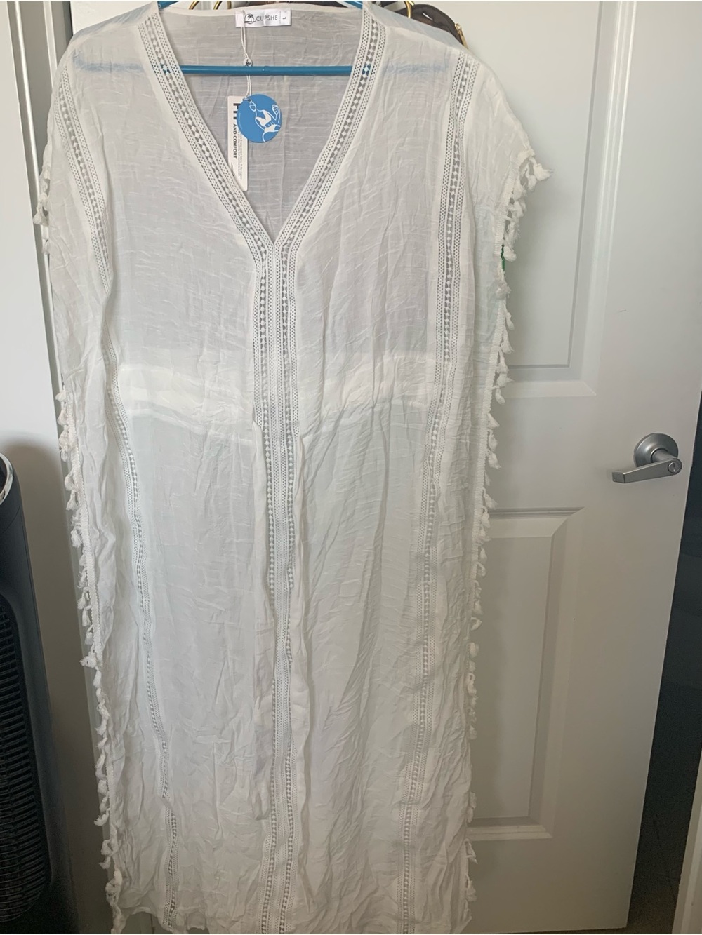 Cupshe NWTs White Tassel Beach Cover-Up Caftan